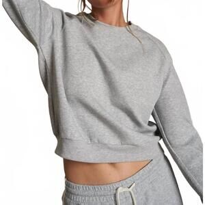 NEW PERFECTWHITETEE lucia pureform raglan sweatshirt in heather grey